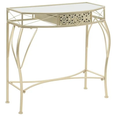 Afbeelding van Bijzettafel Franse stijl 82x39x76 cm metaal goudkleurig
