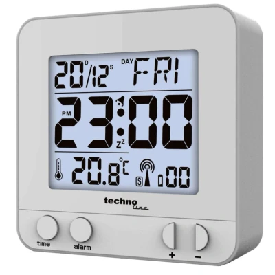 Afbeelding van WT 235 zilver moderne wekkerradio met aanraaksensor