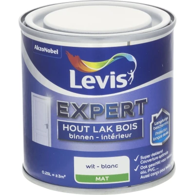 Afbeelding van Levis Expert Lak Binnen Mat Wit 0.25L