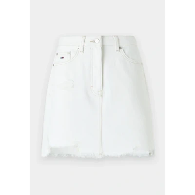 Afbeelding van Tommy Jeans MOM Skirt Minirok, Dames, Maat: 24, Denim white