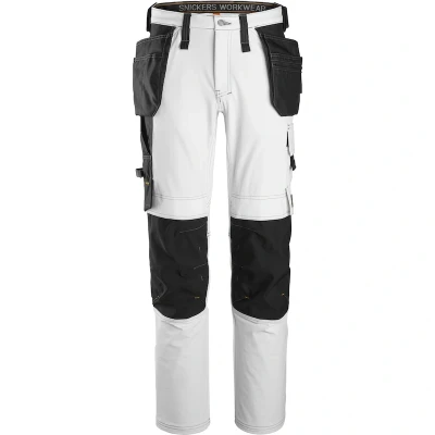 Afbeelding van SNICKERS 6271 AllroundWork full stretch werkbroek met holsterzakken (wit/zwart) 62710904252