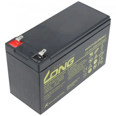Afbeelding van Kung Long onderhoudsvrije loodaccu WP7 12(28W) met 4,8mm Faston aansluiting 12V/7Ah
