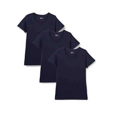 Afbeelding van Berydale Dames T shirt met ronde halsuitsnijding, Donkerblauw, set van 3, XL