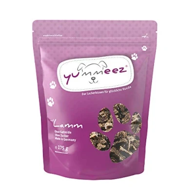 Afbeelding van Yummeez Lamslekkernij hondentraktatie als kleine enkeltjes graanvrij met hoog vleesgehalte perfecte traktatie voor training of beloning (1 x 175 g)