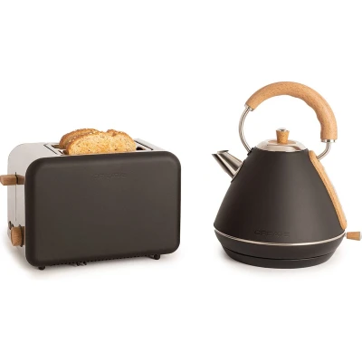 Afbeelding van CREATE PACK TOAST RETRO Broodrooster + KETTLE dikke sneetjes 1,7 liter 6 vermogensniveaus Zwart