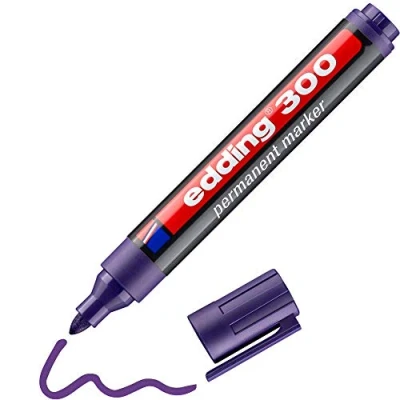 Afbeelding van edding 300 permanent marker violet 1 stift ronde punt 1,5 3 mm watervast, sneldrogend wrijfvast voor karton, kunststof, hout, metaal, glas