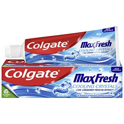 Afbeelding van Colgate Tandpasta Max Fresh Cooling Crystals 75 ml, effectieve tandreiniging voor langdurige frisheid en een schoon mondgevoel, houdt de tanden wit bestrijdt cariës