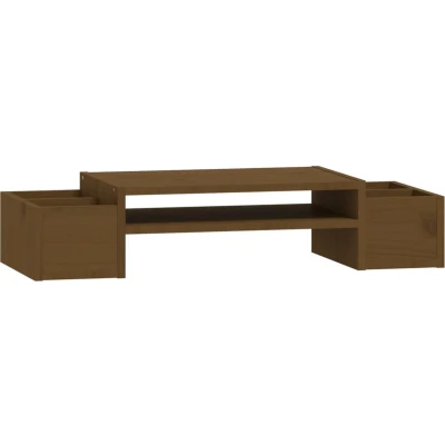 Afbeelding van vidaXL Monitorstandaard 70x27,5x15 cm massief grenenhout honingbruin
