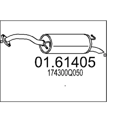 Afbeelding van MTS 01.61405 Einddemper 0mm TOYOTA: Yaris III Hatchback (XP13) 1.0 2010