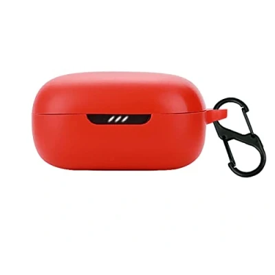 Afbeelding van GIOPUEY Cilicone Hoesje voor JBL Live Pro 2 TWS, ultradunne zachte hoes, slim fit, valbestendig, niet gemakkelijk vuil rood