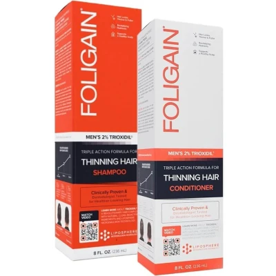 Afbeelding van FOLIGAIN Anti Haaruitval Shampoo en Conditioner voor Mannen 2x 236 ml