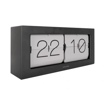 Afbeelding van Karlsson Staande klok Boxed Flip Wandklok XL Zwart Warmgrijs 9x37x17,5cm