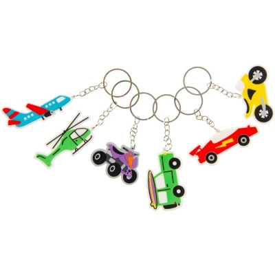 Afbeelding van Duckiez Sleutelhanger Voertuigen 48 stuks