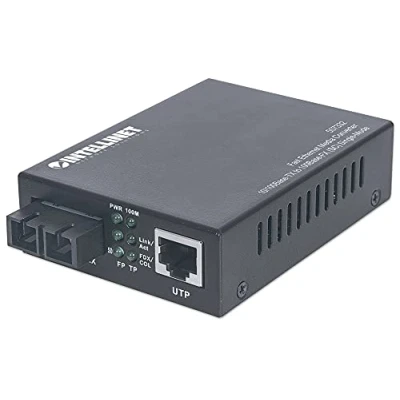 Afbeelding van Intellinet 507332 Fast Ethernet Single Mode Media Converter zwart