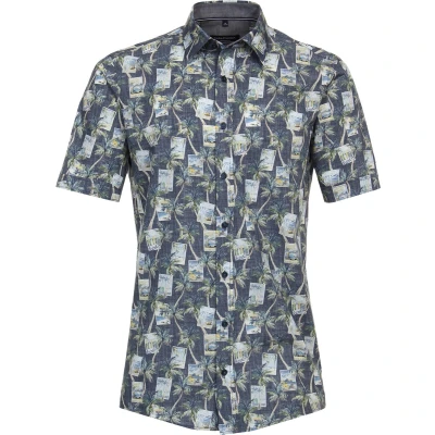 Afbeelding van Casa Moda Casual Comfort Fit Overhemd Korte mouw donkerblauw