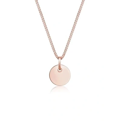 Afbeelding van Elli Plate Circle Basic Ketting, Dames, Maat: 45, Pink gold