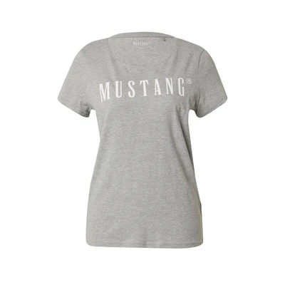Afbeelding van MUSTANG Dames T shirt ALMA Regular Fit XS S M L XL Wit Zwart Blauw Grijs, Mid Grey Mélange 4140,
