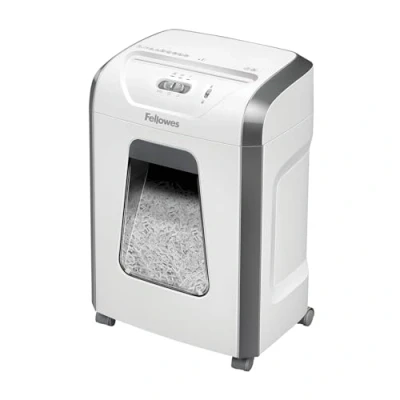Afbeelding van Fellowes papierversnipperaar 12 vel cross cut (P4), papiervernietiger voor kantoor en thuiskantoor, Powershred FS 12C, krachtige met 19 liter afvalbak, verwerkt creditcards, wit