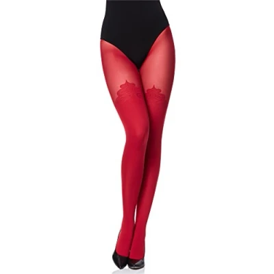 Afbeelding van Merry Style MS GB 389 Dames Panty 60 DEN Overknee Look Polyamide Rood L