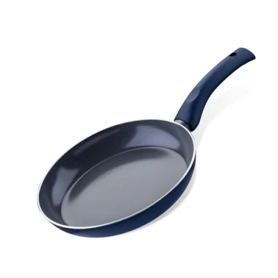 Afbeelding van Tasty Ocean Blue Antiaanbakpan, 24 cm, hoogwaardige pan van gerecycled aluminium met keramische antiaanbaklaag, ook geschikt voor inductie, PFAS vrij, blauw/grijs