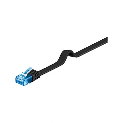 Afbeelding van U/UTP CAT6a 10 Gigabit platte netwerkkabel / zwart 5 meter