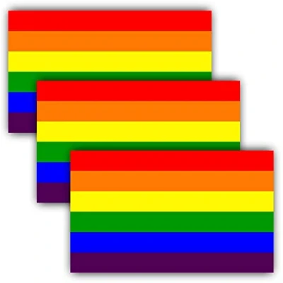 Afbeelding van ANLEY 5 &quot;X 3&quot; LGBT Pride Decal 3st Rainbow Flag Lesbian Gay Bisexual Transgender reflecterende auto Stickers 3 Pack Set