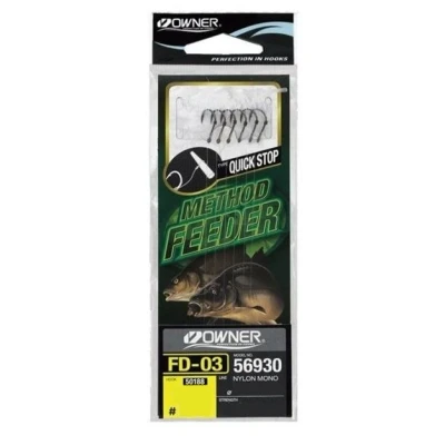Afbeelding van Owner 56930 FD03 QuickSt Feeder onderlijnen #14 0.18mm (6 stuks) (10cm) Witvis