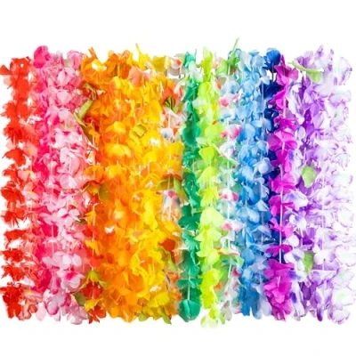 Afbeelding van JOYIN 24 stuks Hawaiiaans speelgoed, losse tropische bloemen, Hawaiiaanse lei, strand, Hawaï, luau, feest, feestaccessoires