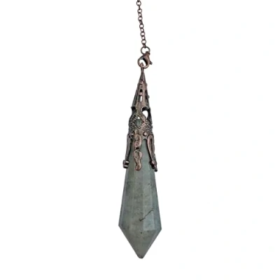 Afbeelding van Edelsteen, slinger van labradoriet kristal, zeshoekig, vintage kristallen voor radiesthesie, pendel chakra Reiki, waarzegger, meditatie Wicca (Labradoriet)