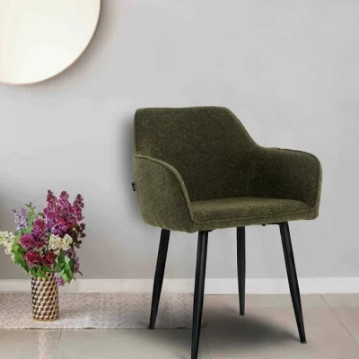 Afbeelding van Lina® Diamond Eetkamerstoel Groen Boucle