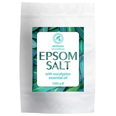Afbeelding van Epsom Badzout met natuurlijke etherische eucalyptusolie, 1 kg, magnesiumsulfaat, mineraalzout, bitterzout, badadditief voor lichaamsverzorging, ontspanning, aromatherapie
