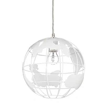 Afbeelding van Relaxdays hanglamp wereldbol eetkamer lamp plafondlamp hangende wit