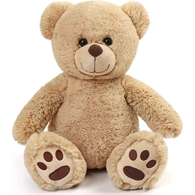 Afbeelding van LotFancy Teddybeer, pluche dier, knuffeldieren, 30 cm, kleine bruine beer, schattig knuffeldier, speelgoed, cadeaus voor kinderen, meisjes, vriendin, verjaardag, Valentijnsdag, lichtbruin