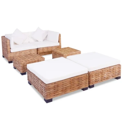 Afbeelding van Loungeset natuurlijk rattan 16 delig