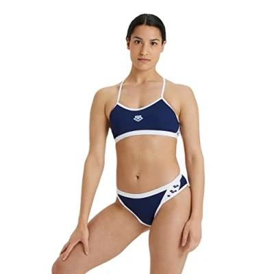 Afbeelding van ARENA Icons Badpak voor dames, tweedelig pak, 1 stuks, marineblauw/wit, 36