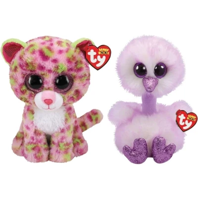 Afbeelding van Ty Knuffel Beanie Buddy Lainey Leopard &amp; Kenya Ostrich