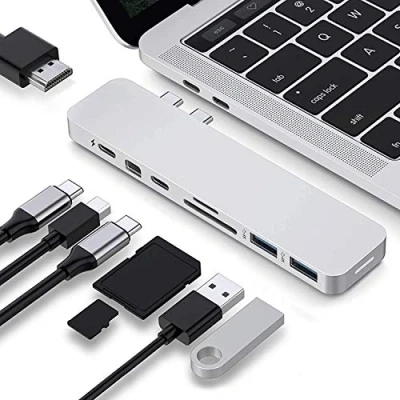 Afbeelding van Hyper Pro 8 in 2 MacBook Hub SILVER GN28D