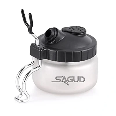 Afbeelding van SAGUD Airbrush Schoonmaak Pot Sterke Glazen Flessen Kit met Luchtpenseel Houder Station