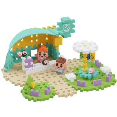 Afbeelding van Marioinex 903186 Building Blocks Mini Waffle City Café 80 Pieces 2 Figures