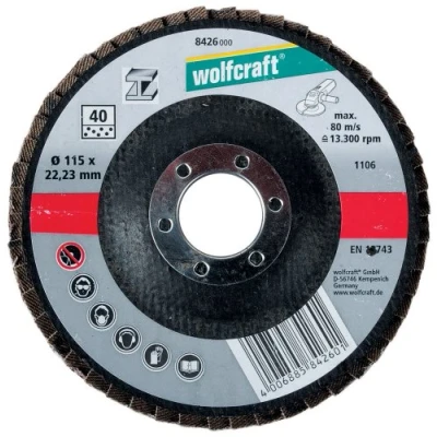 Afbeelding van Wolfcraft Slijpmopschijf Korund K40 Ø125 x 22mm 1 stuk 8425000