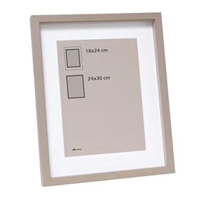 Afbeelding van Deknudt Frames Fotolijst taupe met passe partout 10x15 / 13x18 cm