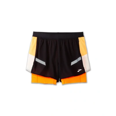 Afbeelding van Brooks Korte broeken, Dames, Maat: 36, Black ecru fluoro flash
