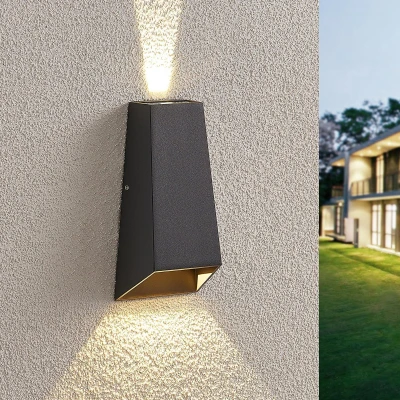 Afbeelding van Lucande LED buitenwandlamp Dagur, donkergrijs