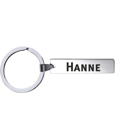 Afbeelding van Sleutelhanger Met Naam Hanne RVS