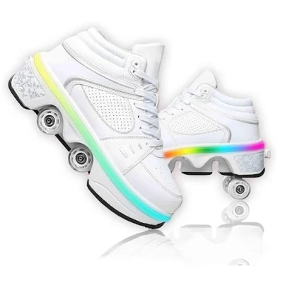 Afbeelding van JinFugron Schoenen met wieltjes, voor kinderen en meisjes, veelzijdig inzetbaar, ledverlichting, skateboardschoenen