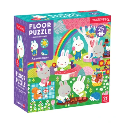 Afbeelding van Garden Bunnies 25 Piece Floor Puzzle with Shaped Pieces