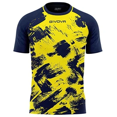 Afbeelding van Givova Unisex T shirt Art Interlock M/C, geel/blauw, L