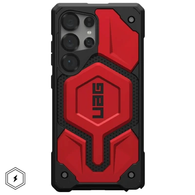 Afbeelding van Samsung Galaxy S25 Ultra MagSafe Hoesje Kunststof UAG Hardcase/Backcover Rood Telefoonhoesje Shockproof/Valbescherming