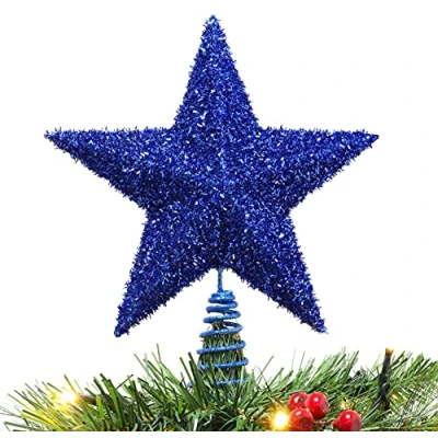 Afbeelding van Christmas Concepts® 11&#039;&#039; Sprankelend Boom Top Ster Luxe Kerstversiering (Koningsblauw)