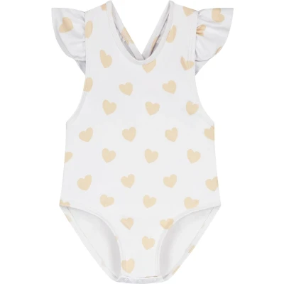 Afbeelding van Supercute badpak wit paisley met gekruiste bandjes maat 116